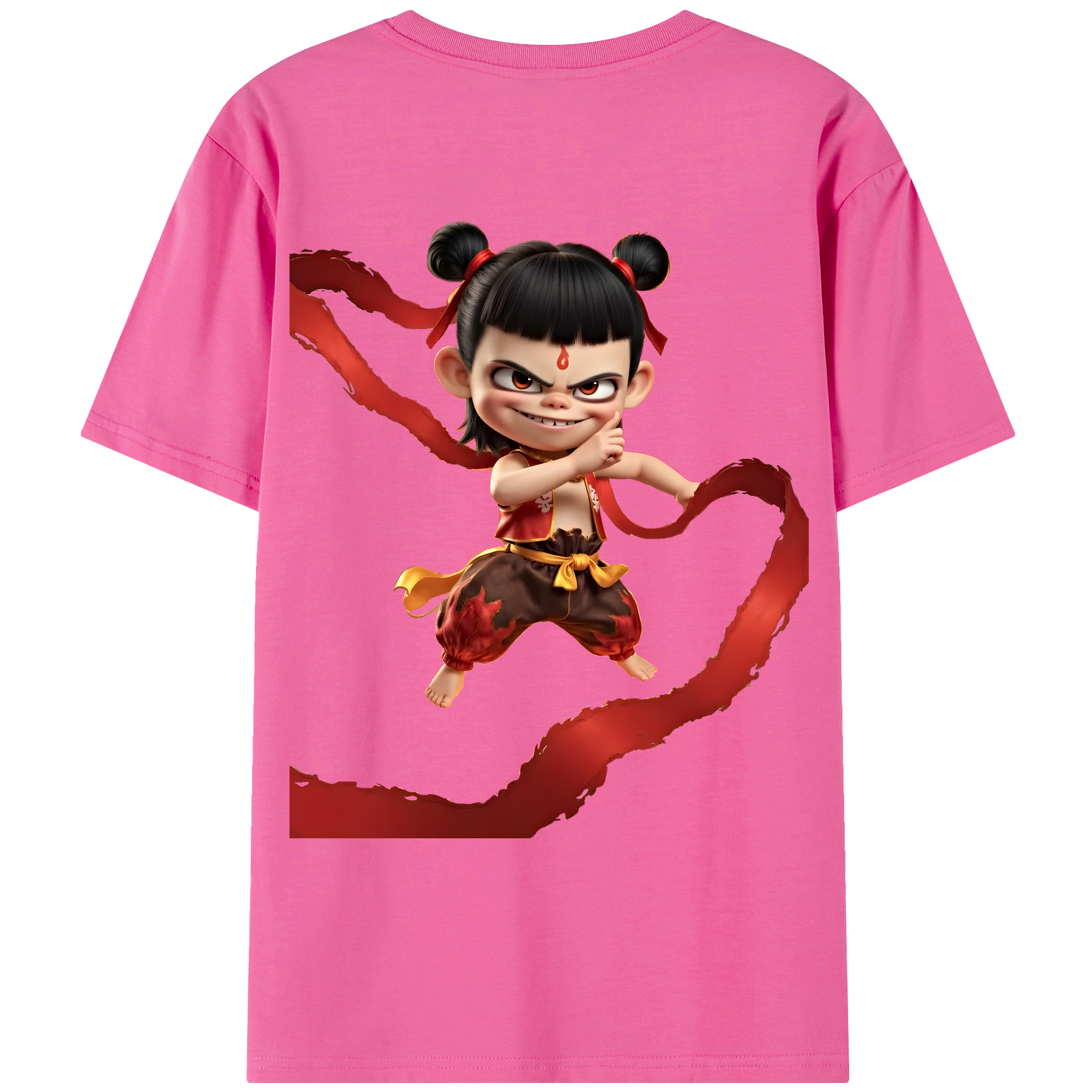 （画像用） Ne Zha 2 ナタ 魔童の大暴れ レディース半袖Tシャツ(バックプリント)